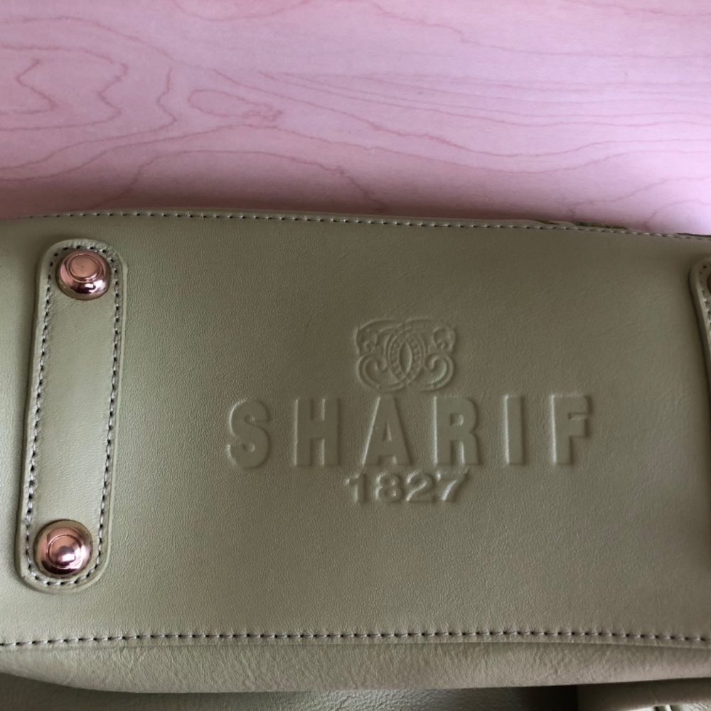 Sale! New Sharif Celadon Green Genuine Leather Embroidered Floral Bag - Picture 5 of 13